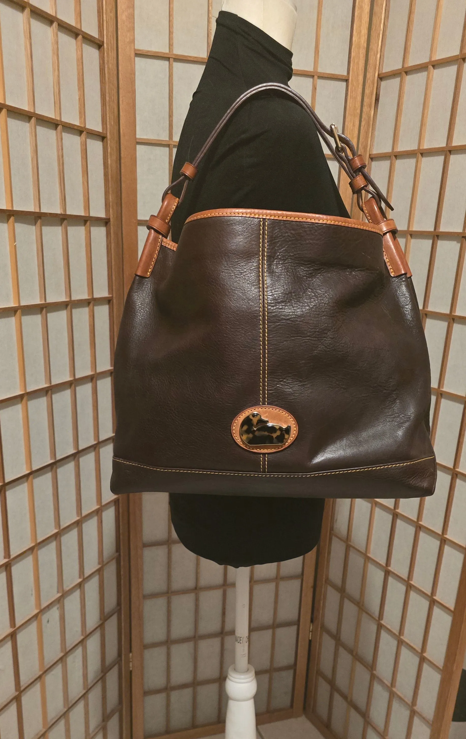 Dooney Bourke Italian Leather Large Hobo Shoulderbag Carryall with Match Wallet