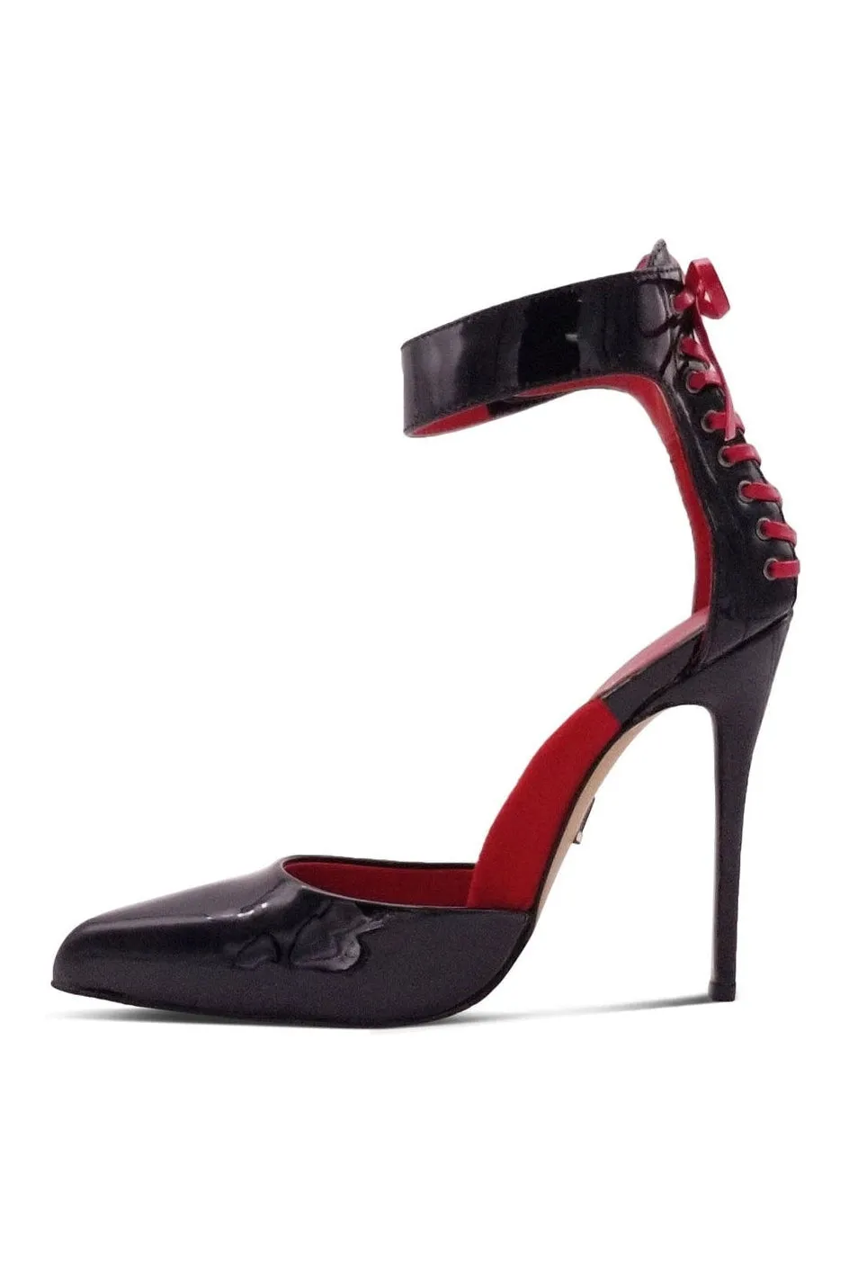 D'Orsay Ankle Strap with Corset Lace Details
