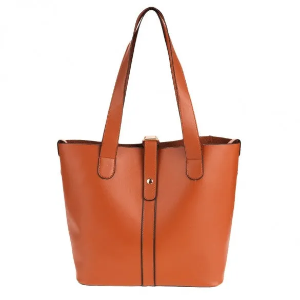 Fashion Women Ladies Synthetic Leather Hasp Closure 2pcs Casual Tote Handbag Shoulder Messenger Bag