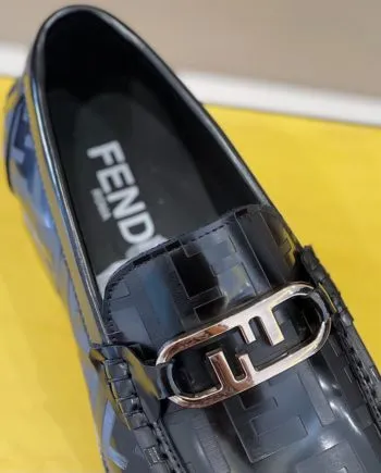 Feni Domino Black Loafers For Men