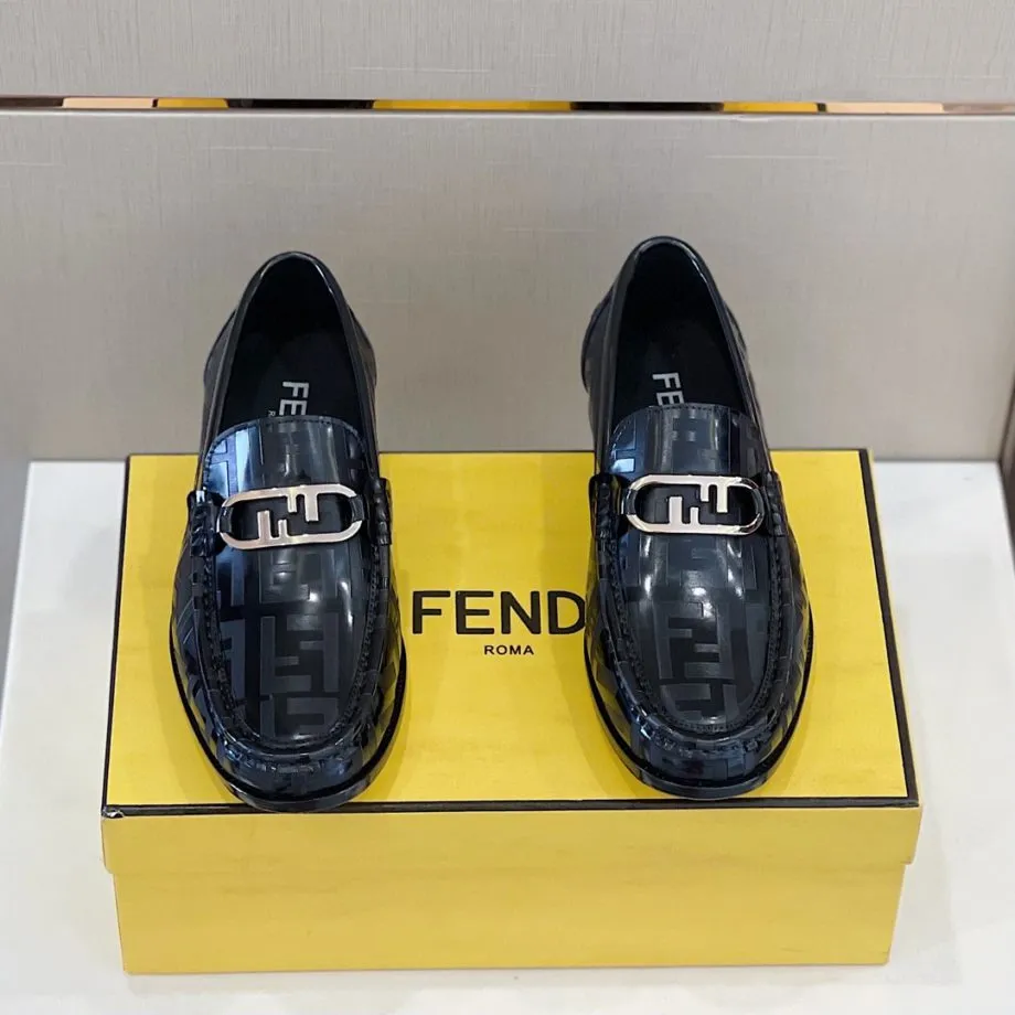 Feni Domino Black Loafers For Men