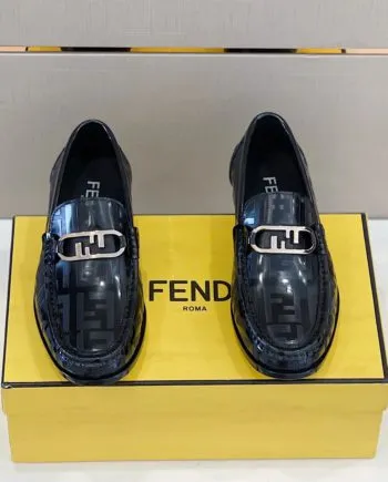 Feni Domino Black Loafers For Men