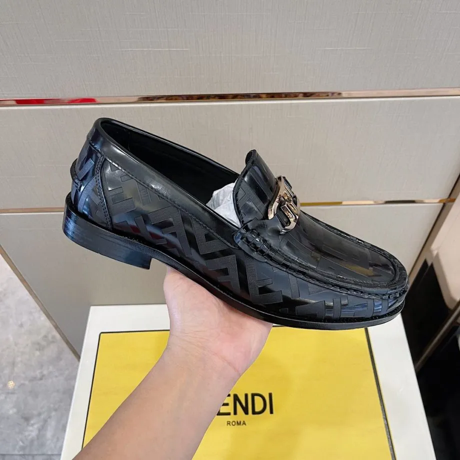 Feni Domino Black Loafers For Men