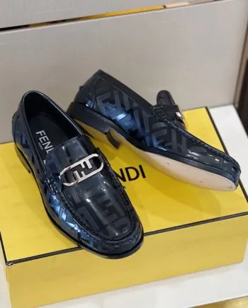 Feni Domino Black Loafers For Men