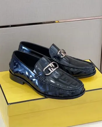Feni Domino Black Loafers For Men