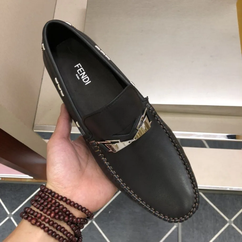 Feni Force Black Loafers For Men
