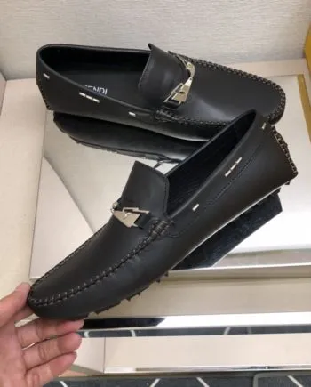 Feni Force Black Loafers For Men