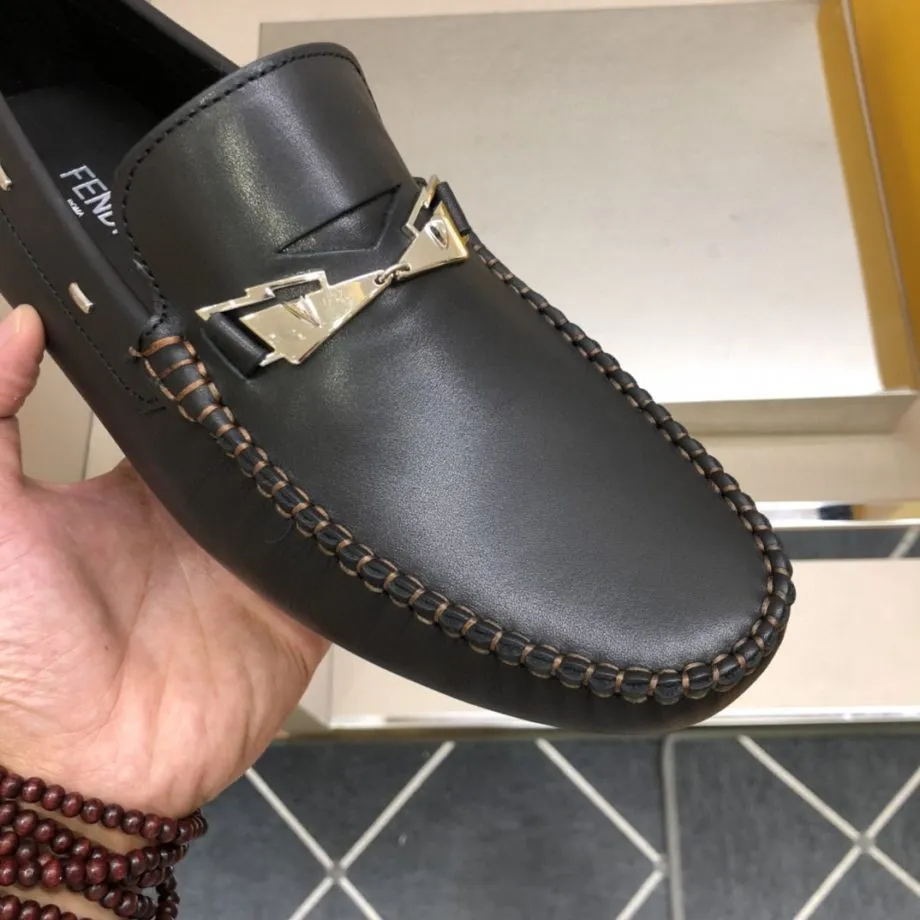 Feni Force Black Loafers For Men