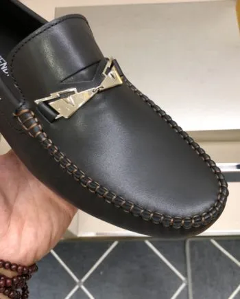 Feni Force Black Loafers For Men