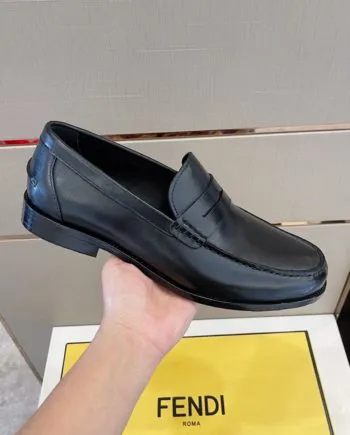 Feni Force Matte Black Loafers For Men