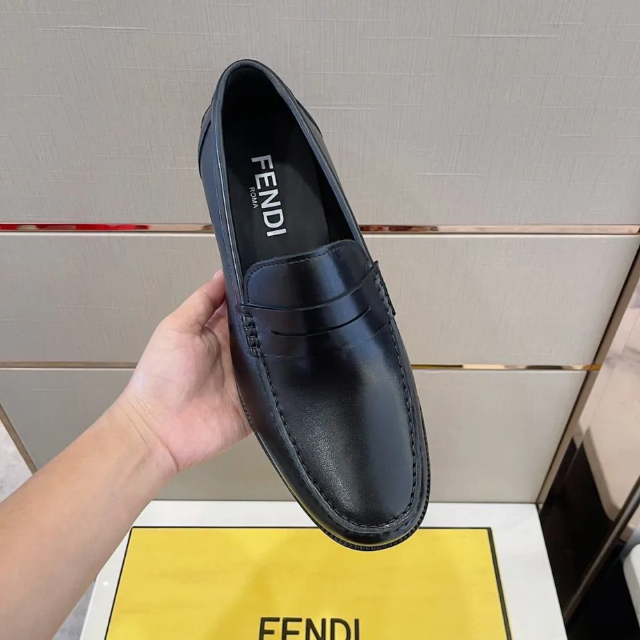Feni Force Matte Black Loafers For Men