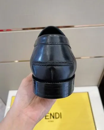 Feni Force Matte Black Loafers For Men