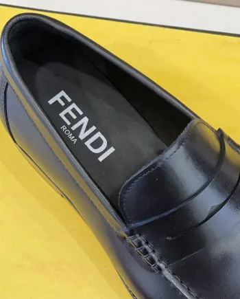 Feni Force Matte Black Loafers For Men