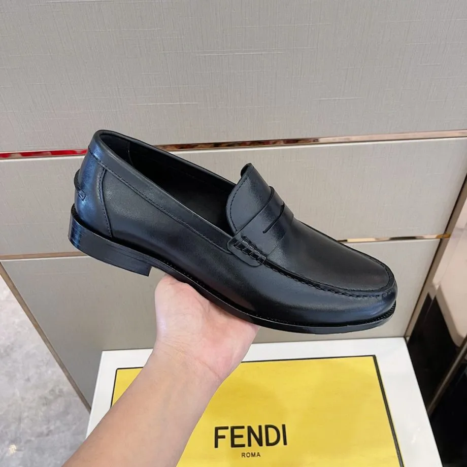 Feni Force Matte Black Loafers For Men