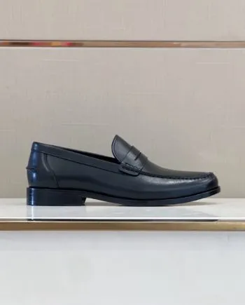 Feni Force Matte Black Loafers For Men