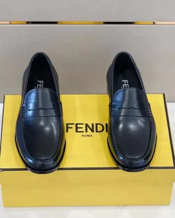 Feni Force Matte Black Loafers For Men