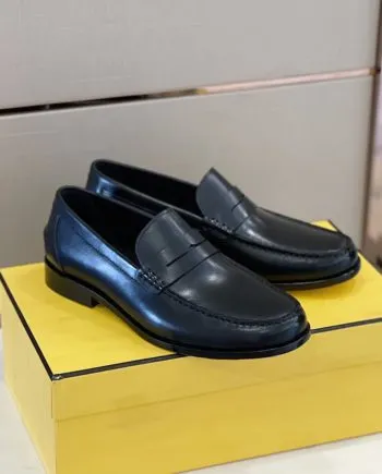 Feni Force Matte Black Loafers For Men