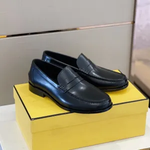 Feni Force Matte Black Loafers For Men