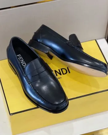 Feni Force Matte Black Loafers For Men