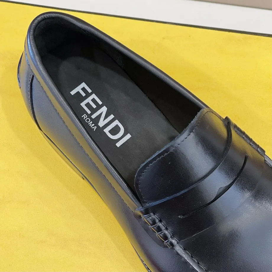 Feni Force Matte Black Loafers For Men