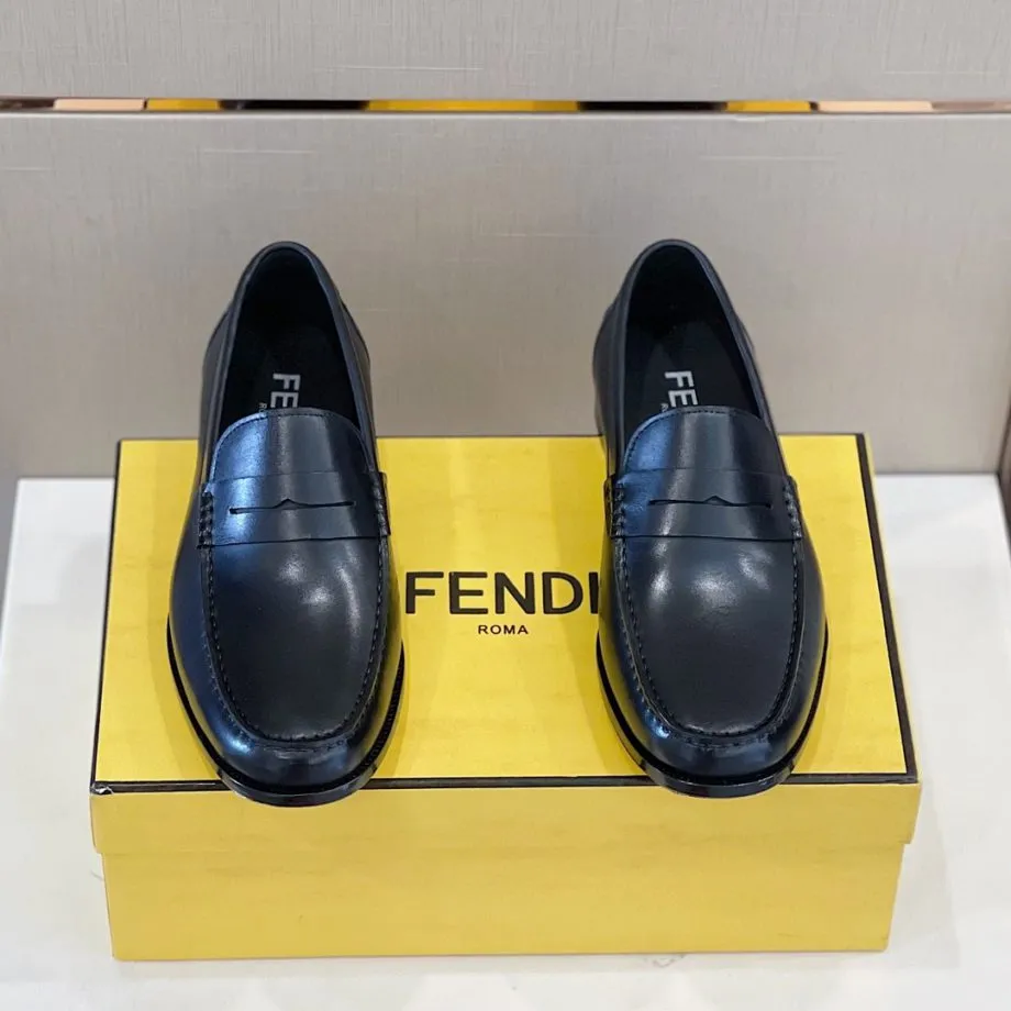 Feni Force Matte Black Loafers For Men