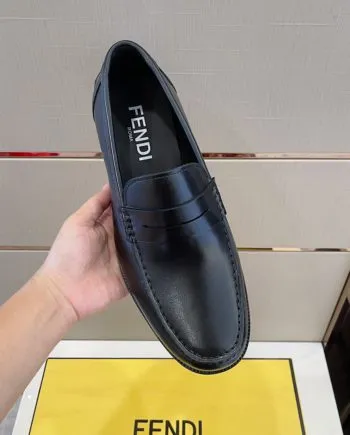 Feni Force Matte Black Loafers For Men