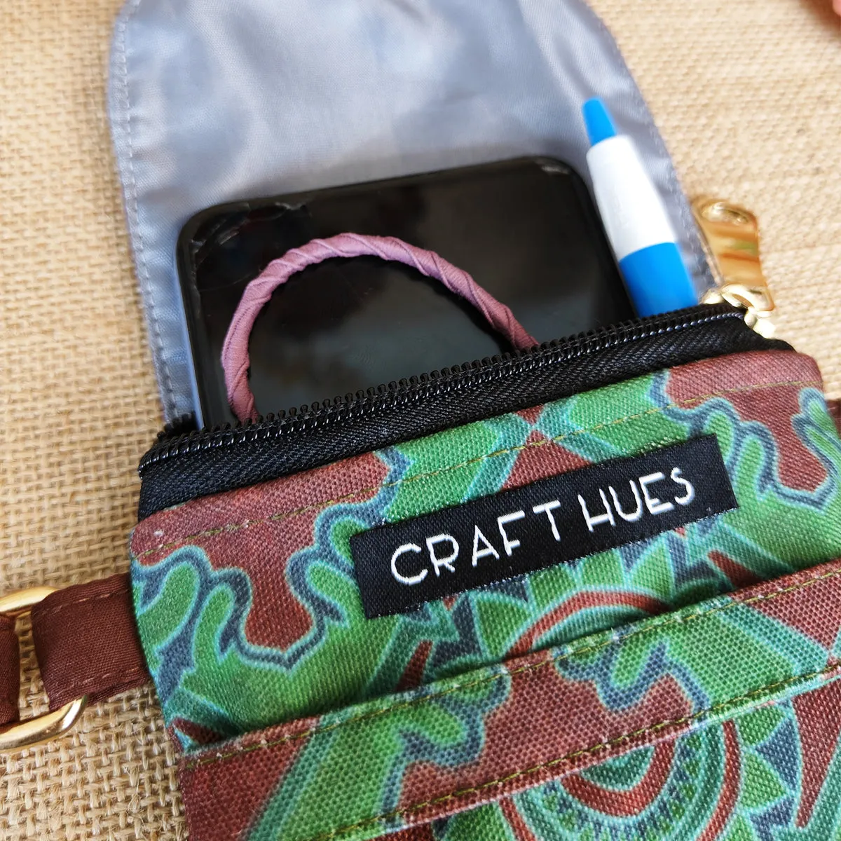 Flap Mobile Sling Bag- Green Chakra
