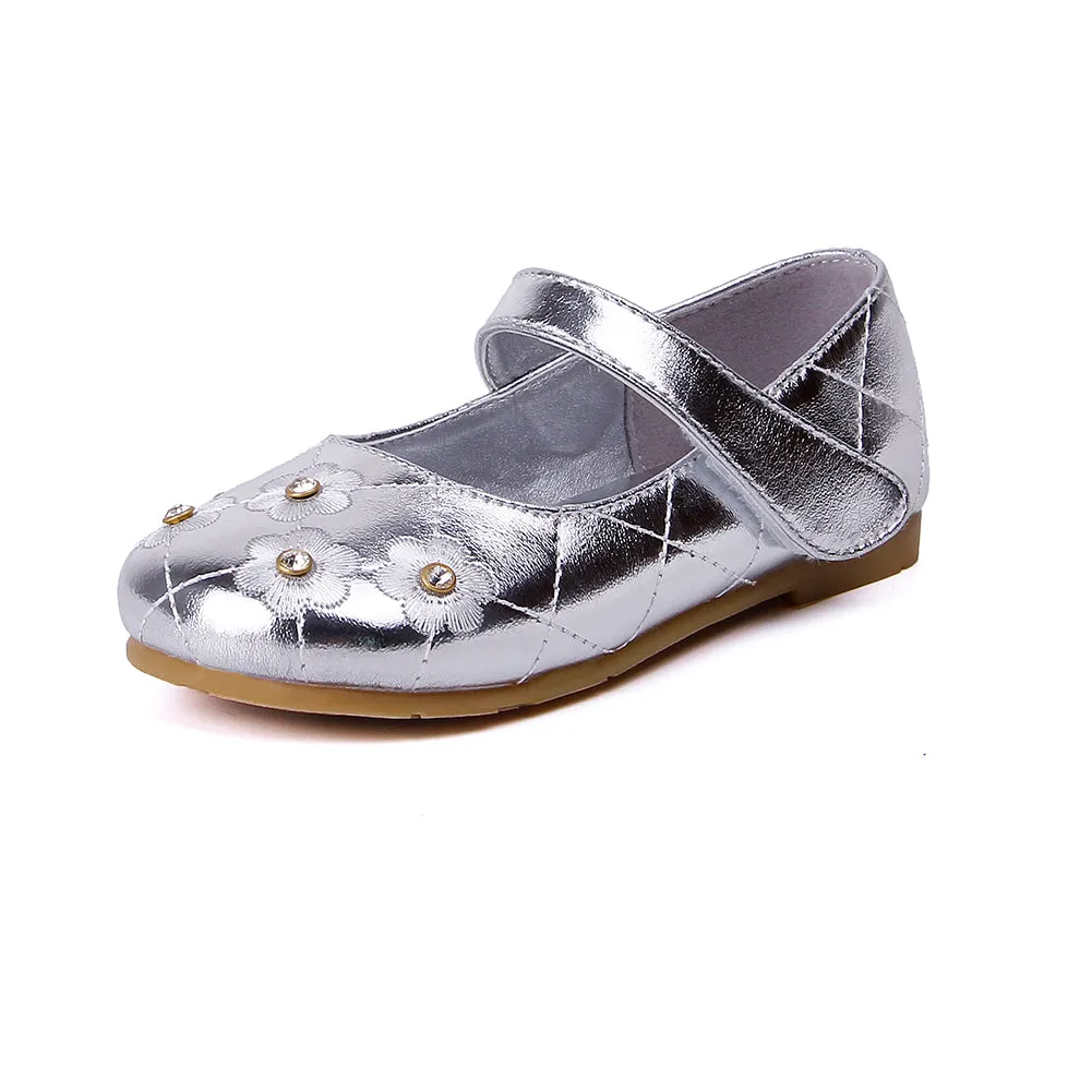 Flower Ballerina Flats Princess Dress Mary Jane Shoes for Little Girls