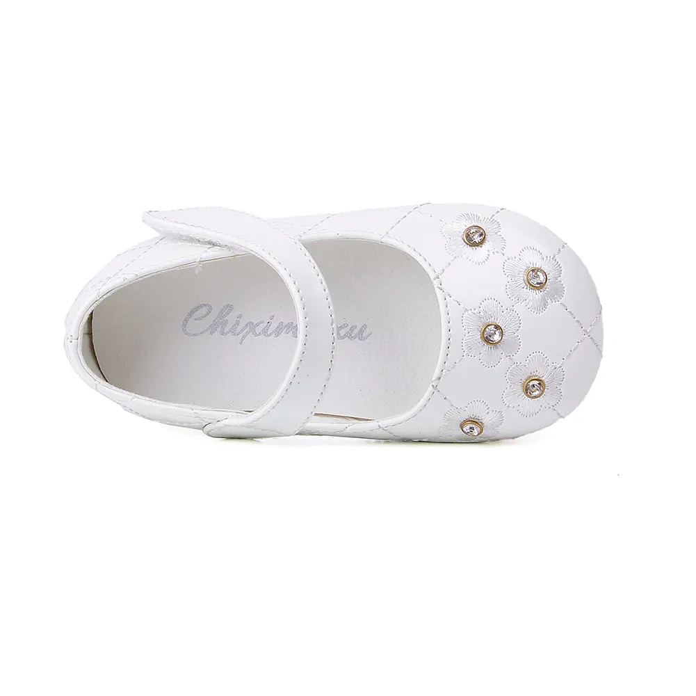 Flower Ballerina Flats Princess Dress Mary Jane Shoes for Little Girls