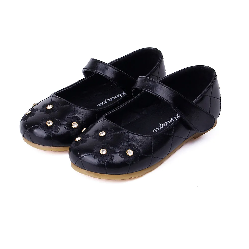 Flower Ballerina Flats Princess Dress Mary Jane Shoes for Little Girls