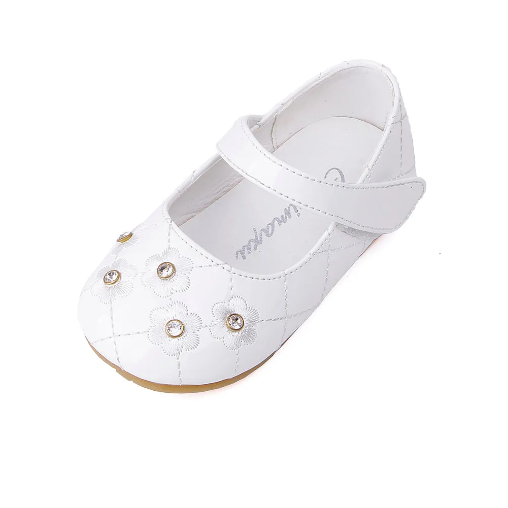 Flower Ballerina Flats Princess Dress Mary Jane Shoes for Little Girls