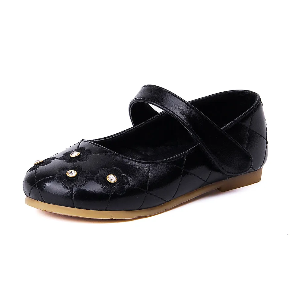 Flower Ballerina Flats Princess Dress Mary Jane Shoes for Little Girls