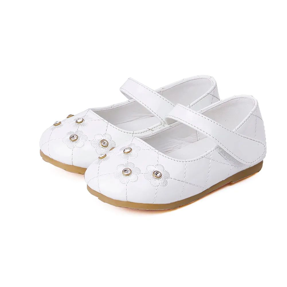 Flower Ballerina Flats Princess Dress Mary Jane Shoes for Little Girls