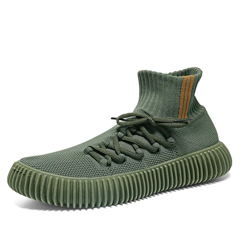 Fujeak Fashion Men Sneakers Mesh Breathable Casual Shoes Mens Outdoor Sport Shoes Lightweight Vulcanize Shoes Walking Sock Boots