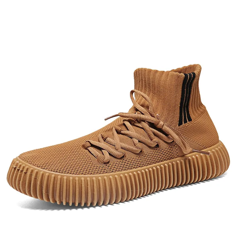 Fujeak Fashion Men Sneakers Mesh Breathable Casual Shoes Mens Outdoor Sport Shoes Lightweight Vulcanize Shoes Walking Sock Boots