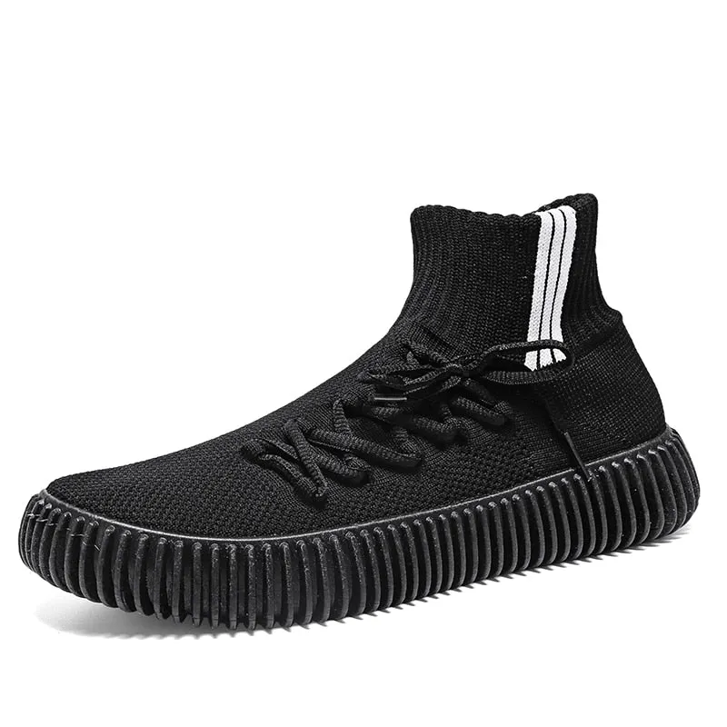 Fujeak Fashion Men Sneakers Mesh Breathable Casual Shoes Mens Outdoor Sport Shoes Lightweight Vulcanize Shoes Walking Sock Boots