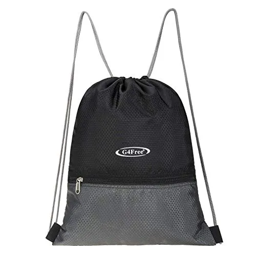 G4Free Gymbag Large Drawstring Backpack String Bag Sports Athletic Cinch Sack Gymsack Sackpack