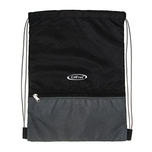 G4Free Gymbag Large Drawstring Backpack String Bag Sports Athletic Cinch Sack Gymsack Sackpack