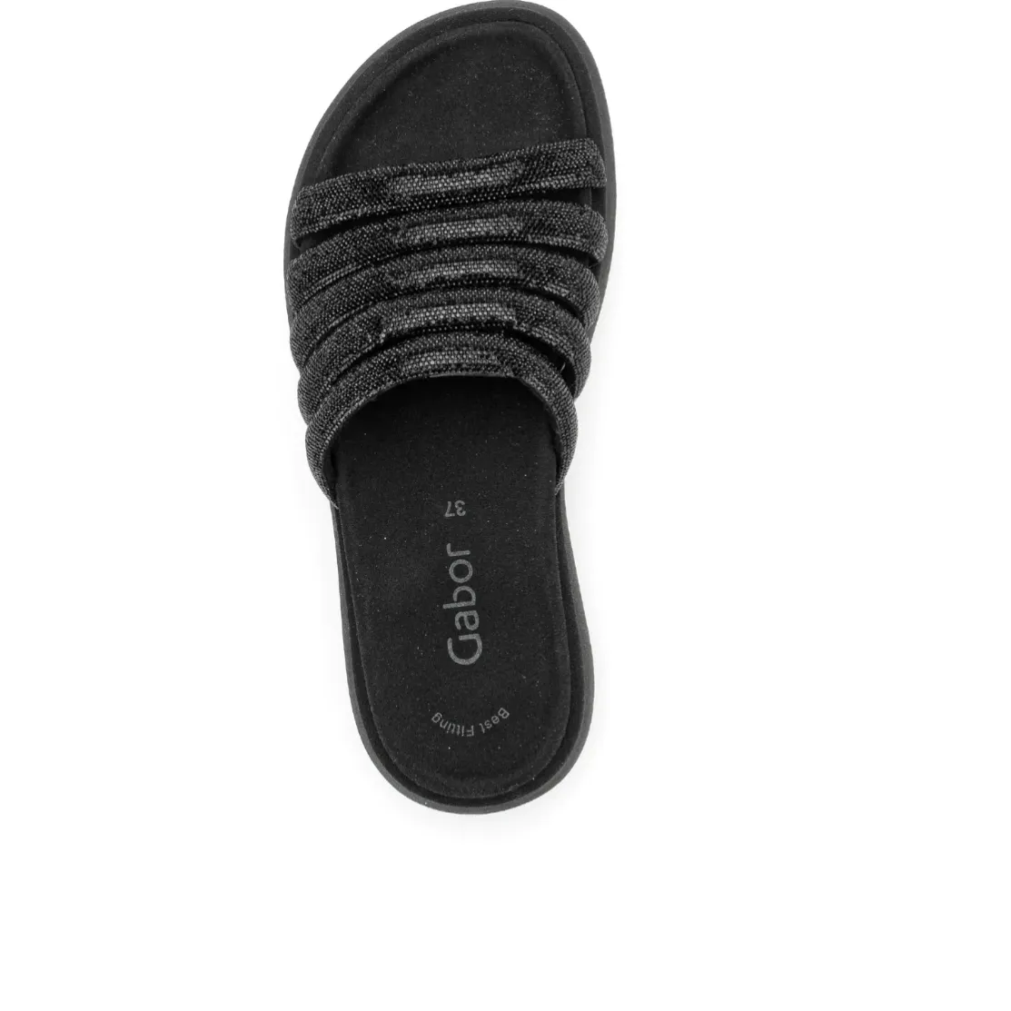 Gabor 43-752-87 Black sparkle slide sandal