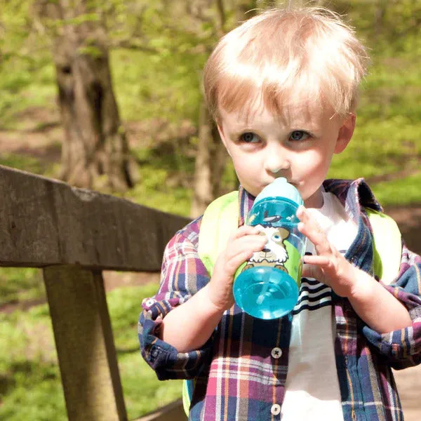 Green Dog Printed Flip Top Water Bottle