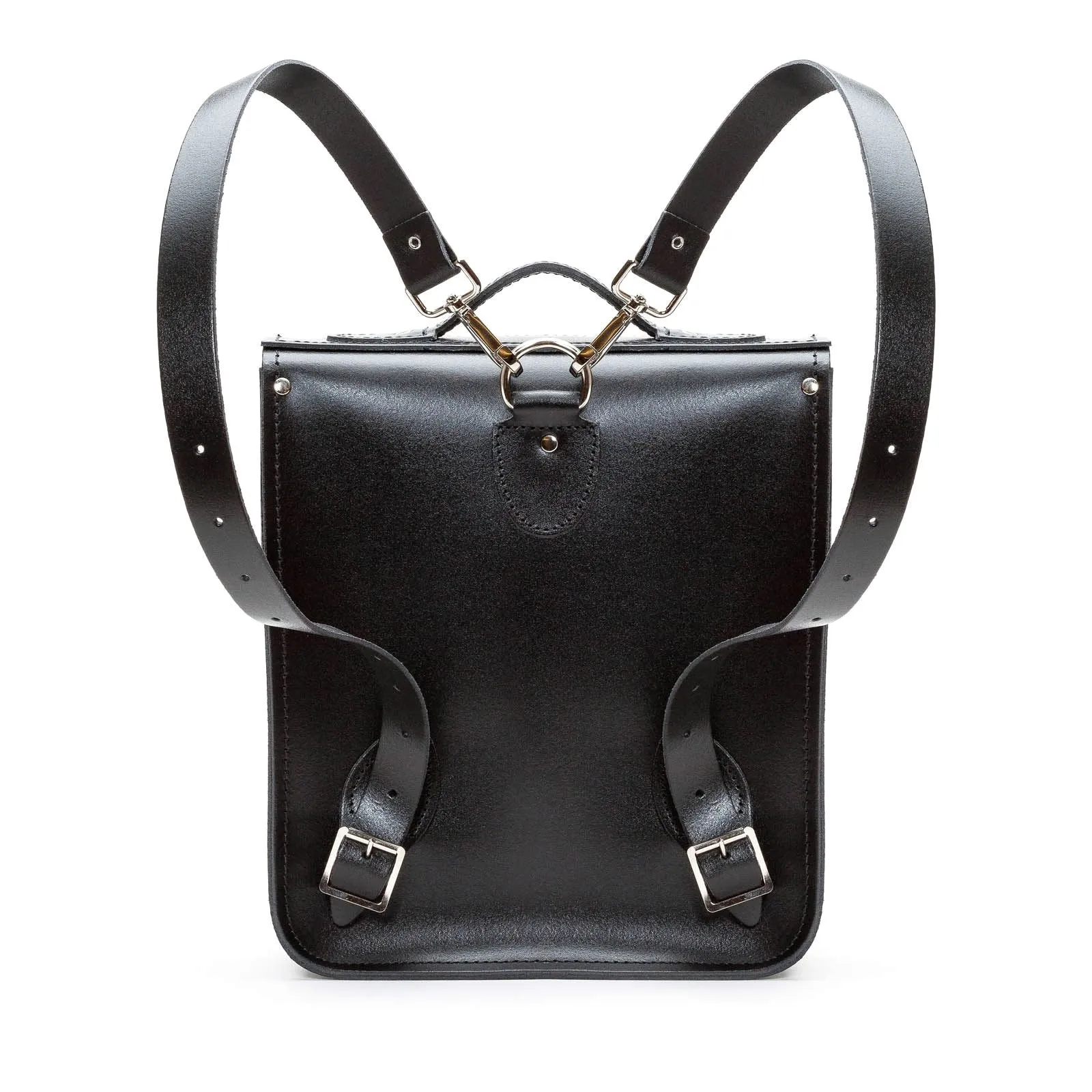 Handmade Leather City Backpack - Black