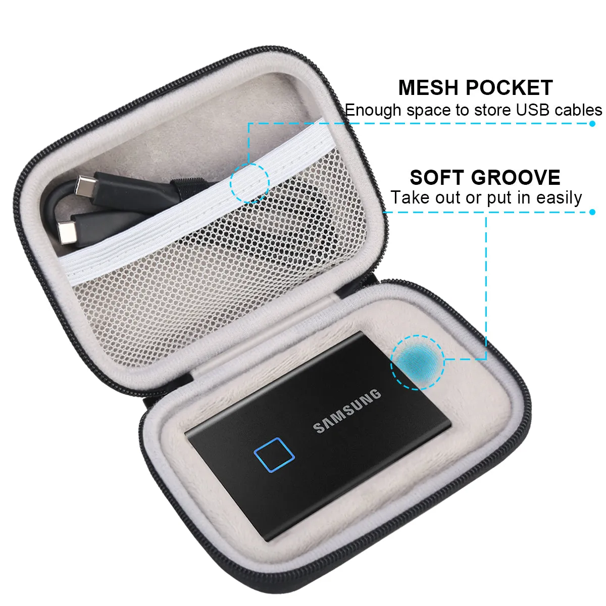 Hard Drive Case for for Samsung T7 / T7 Touch Portable SSD