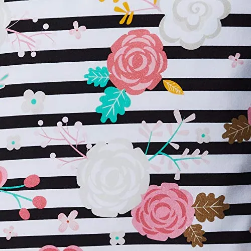 Itzy Ritzy Sealed Wet Bag with Adjustable Handle - Washable and Reusable Wet Bag with Water Resistant Lining Ideal for Swimwear, Diapers, Gym Clothes & Toiletries; Measures 11" x 14", Floral Stripe