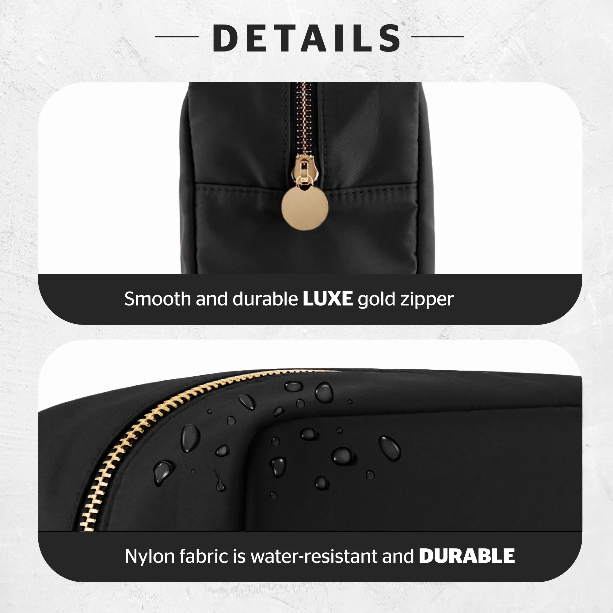 Makeup Bag With Compartments, Make Up Bag, Travel Makeup Bag, Cosmetic Bag, Makeup Case, Travel Cosmetic Bags for Women, Large Makeup Bag Organizer, Makeup Pouch, Makeup Travel Bag, Black Makeup Bags