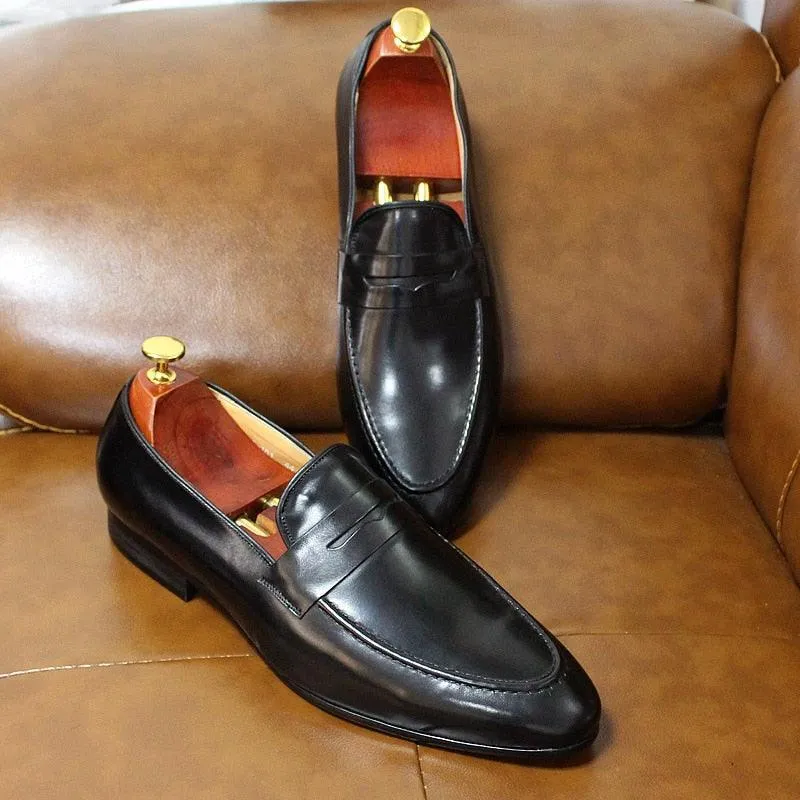 Men's Penny Loafers Genuine Leather Dress Shoes