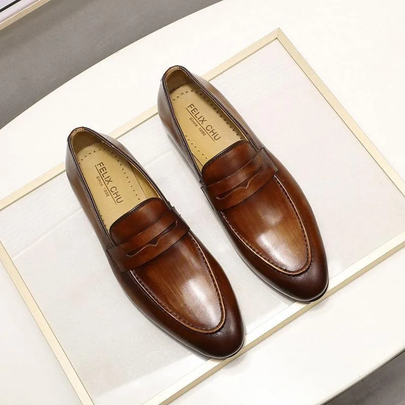 Men's Penny Loafers Genuine Leather Dress Shoes