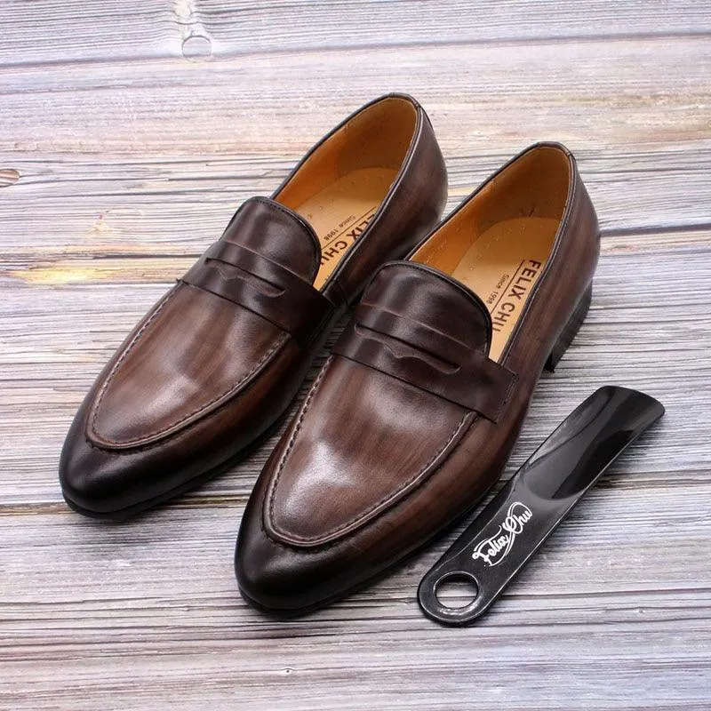 Men's Penny Loafers Genuine Leather Dress Shoes