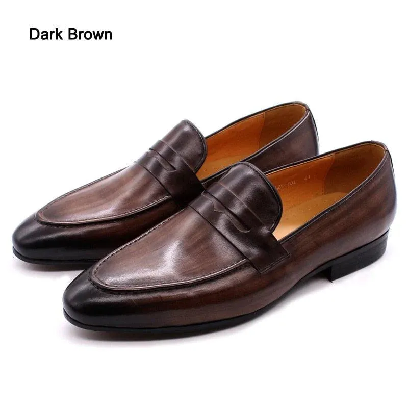 Men's Penny Loafers Genuine Leather Dress Shoes