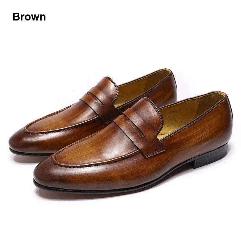 Men's Penny Loafers Genuine Leather Dress Shoes