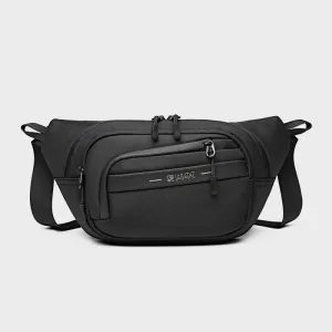 Men's Portable Waist Bag Simple Casual Adjustable Large Capacity Waterproof Belt Messenger Bag
